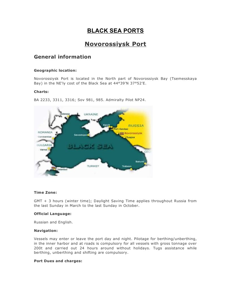 Black Sea Ports PDF Oil Tanker Port
