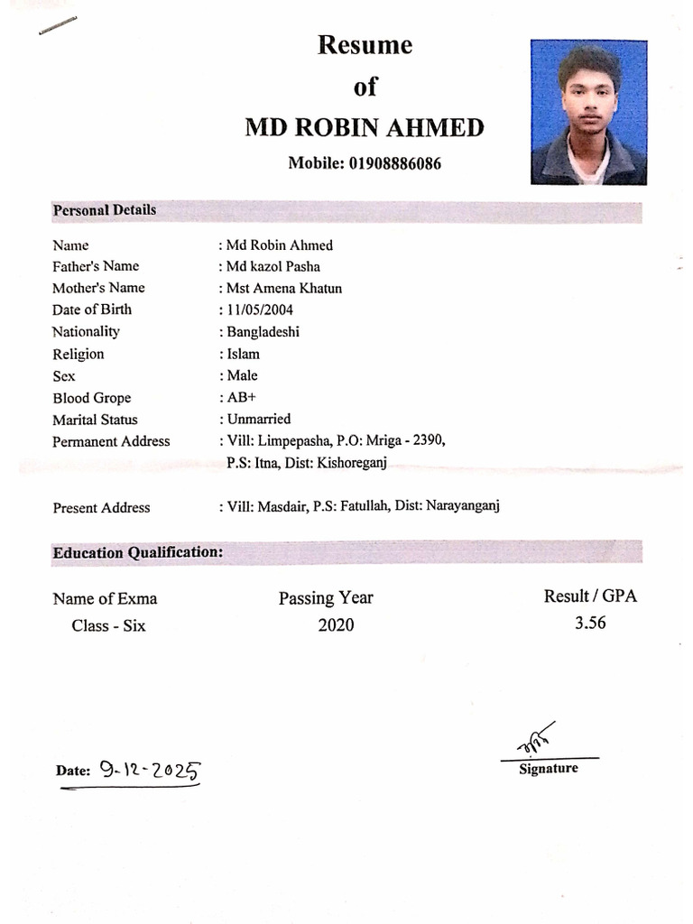 MD ROBIN CV | PDF