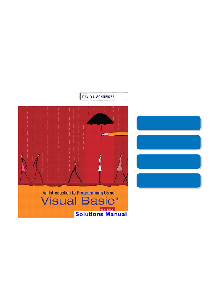Introduction to Programming Using Visual Basic 10th Edition Schneider ...