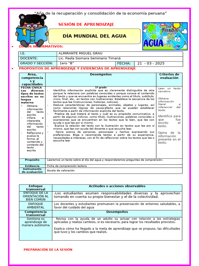 21-03-2025 Ciencia y t - Plan Lector | PDF | Aprendizaje | Comprensión ...