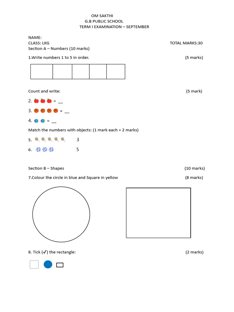 Term I Maths QP | PDF