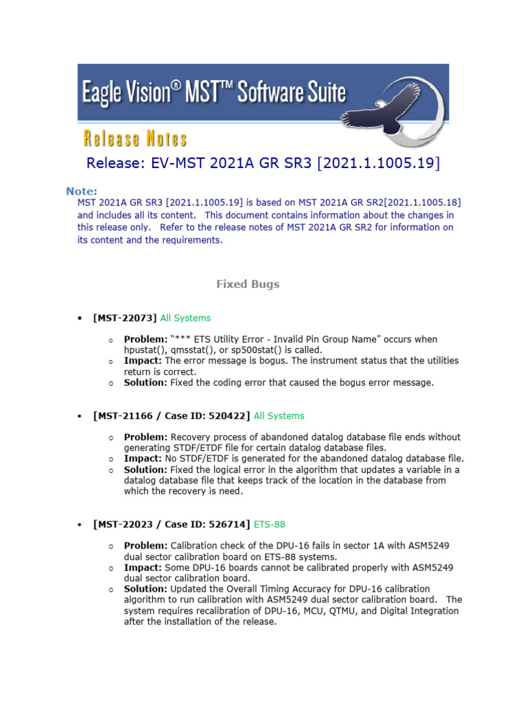 Ev Mst 2021a Gr Sr3 Release Notes | PDF | Software Engineering ...