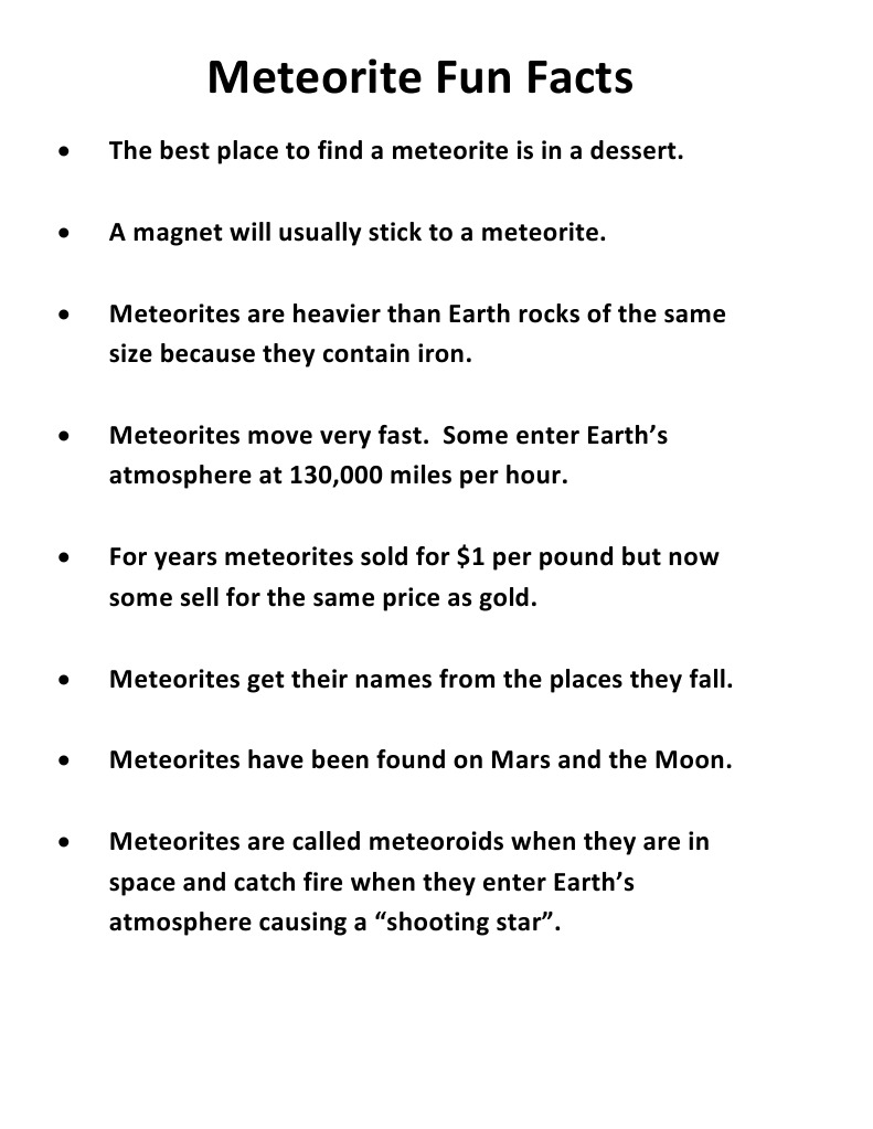 Meteorite Fun Facts for Kids | PDF | Science & Mathematics