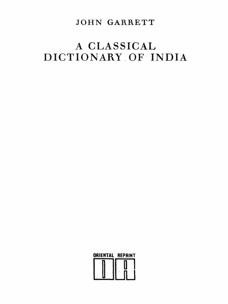 A Classical Dictionary Of India | PDF