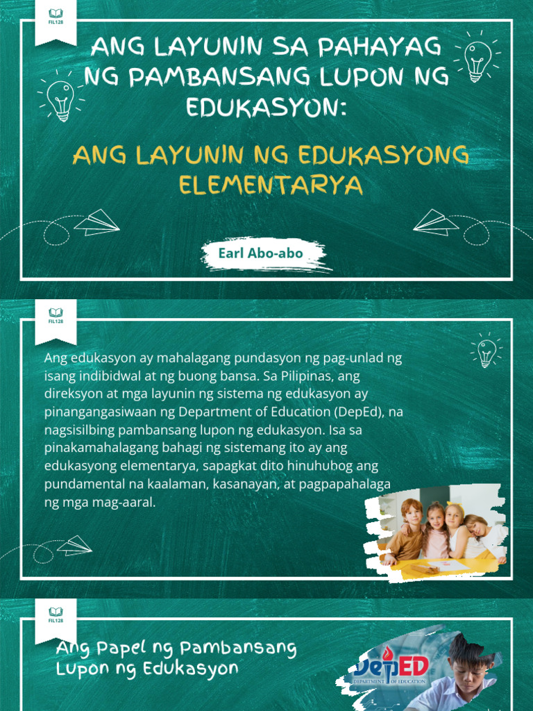 Ang Layunin Ng Elementarya Earl Abo-Abo | PDF