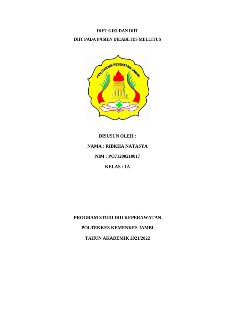 Makalah Diet Gizi Dan Diit Pada DM | PDF