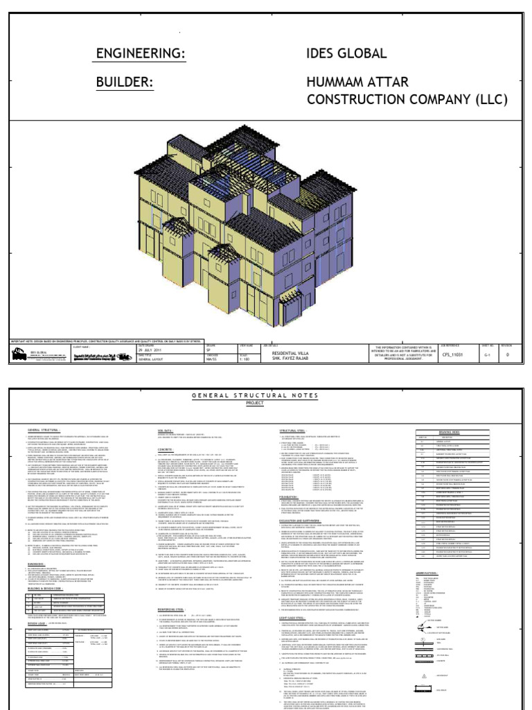 Fayez Villa Main_Structural Drawings_072911 | PDF | Concrete ...