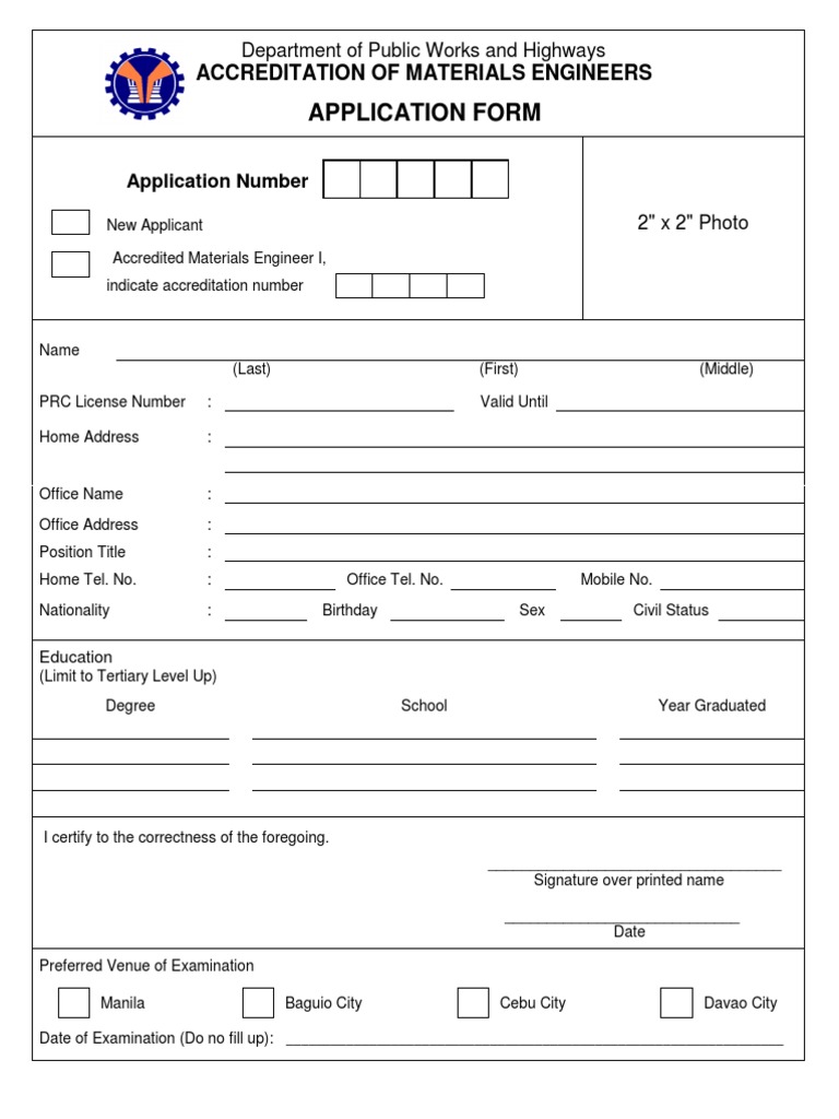 Materials Engineer Accreditation Form | PDF | Engineer | Test (Assessment)