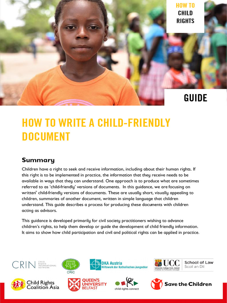 Guide How to Write a Child Friendly Document 1696033470 | PDF