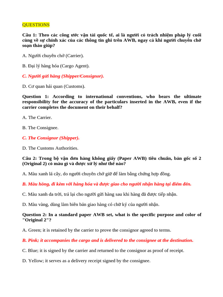 Questions Awb | PDF