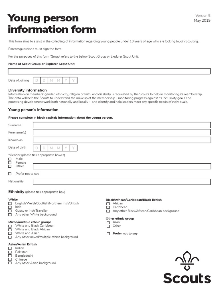 SA Young Person Information Form | PDF | Information Privacy | Mental ...