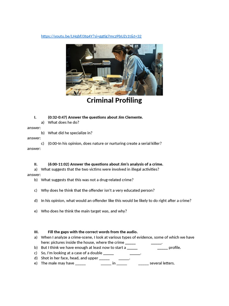 Criminal Profiling | PDF | Offender Profiling | Crimes