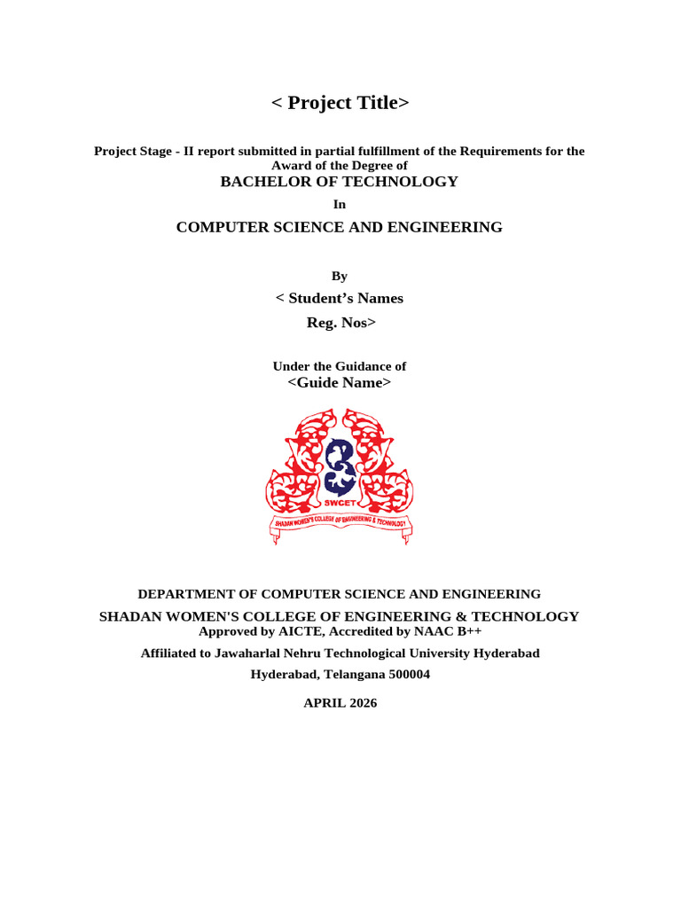 Project Stage – II Report Template BTech | PDF | Databases | System