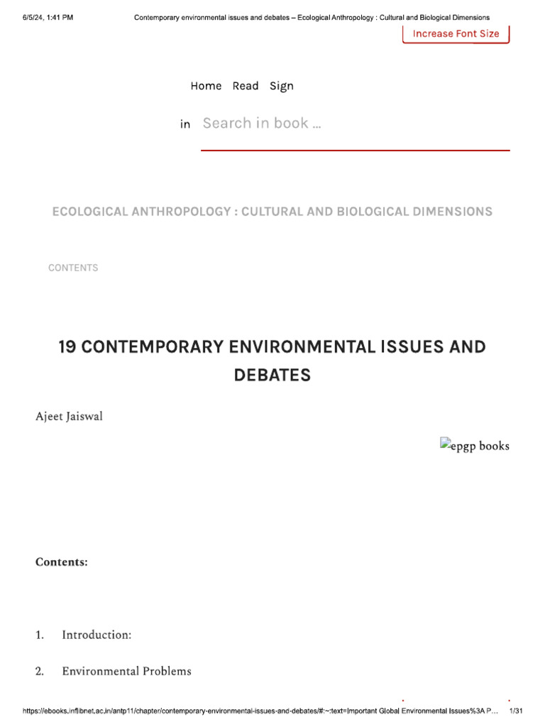 Contemporary Environmental Issues and d...y _ Cultural and Biological ...