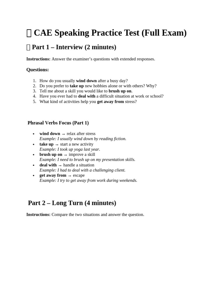 Speaking Exam and Review Writing Homework | PDF | Human Communication ...