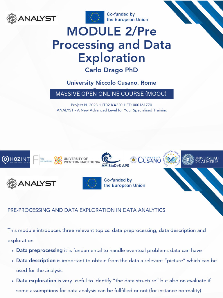 Unit 2 - Preprocessing and Data Exploration | PDF | Data Analysis ...