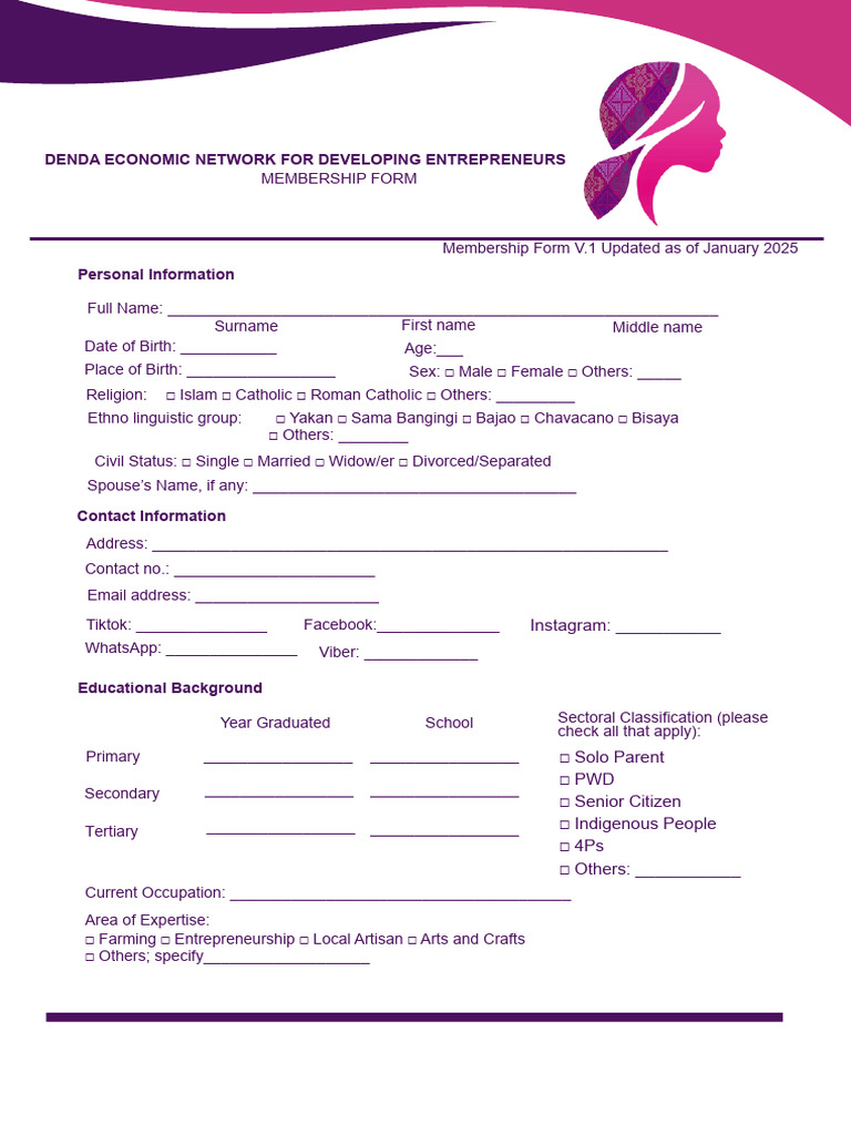 1 Membership Application Form (1) 070003 | PDF