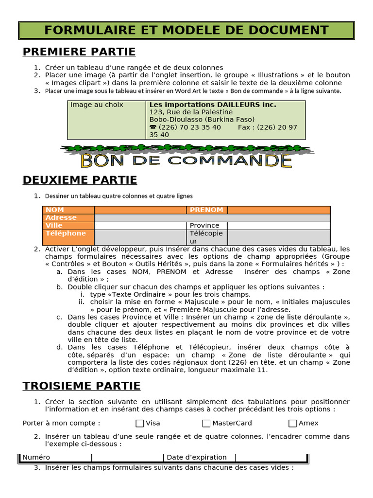 Formulaire Et Modele de Document | PDF | Fax | Microsoft Word