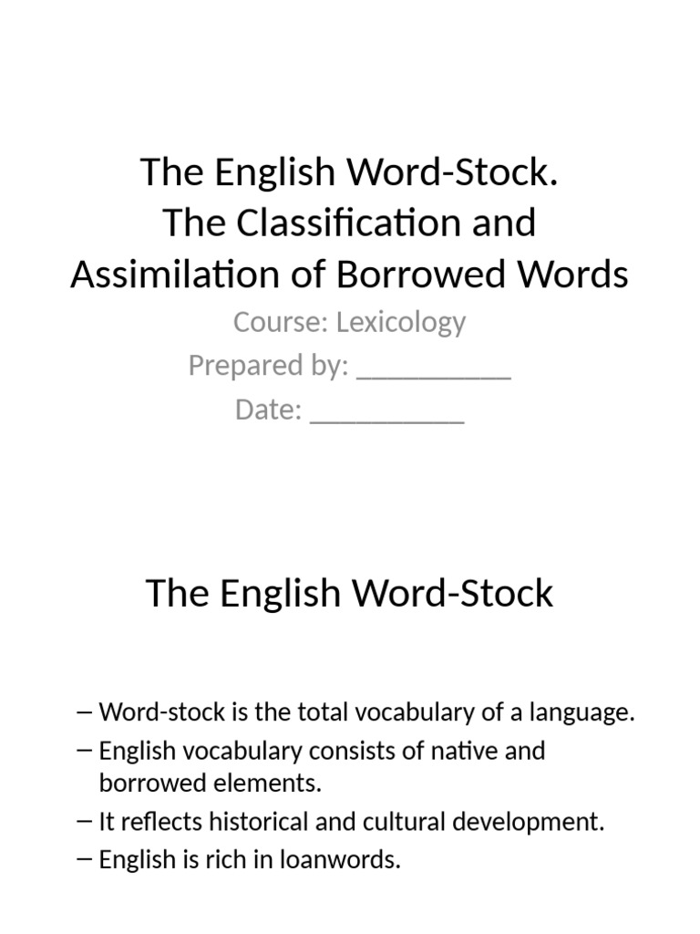 25. English Word Stock and Borrowings | PDF