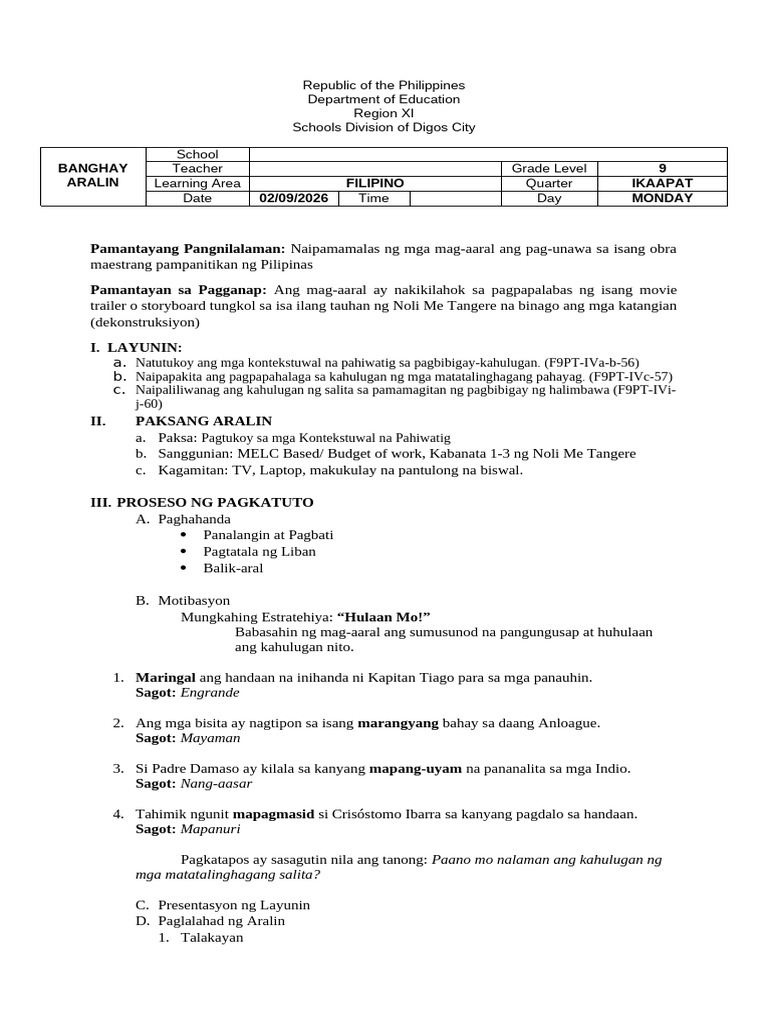 Lesson Pan 2 | PDF