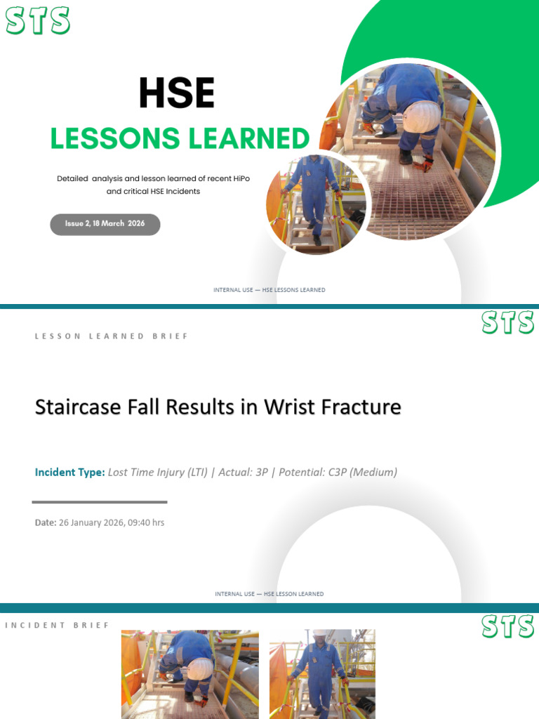 HSE Lessons Learned 2 | PDF | Stairs | Safety