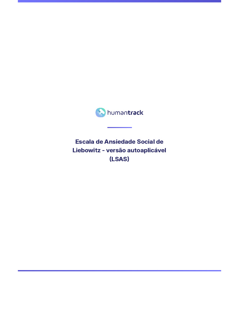 Escala de Ansiedade Social de Liebowitz - Vers o Autoaplic Vel | PDF ...