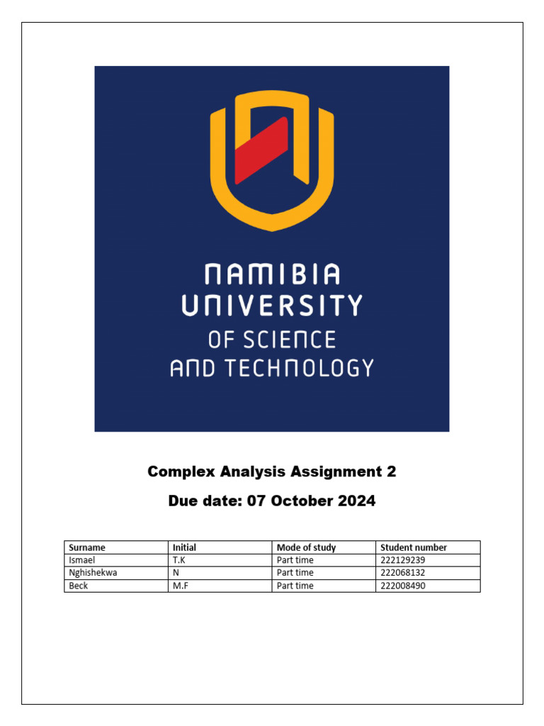 Complex Analysis Assignment 2 | PDF