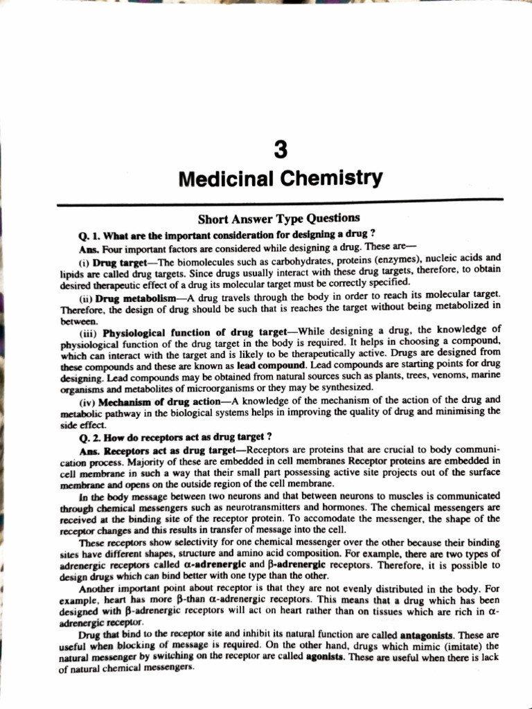 Medicinal Chemistry Drug MD Sem II | PDF