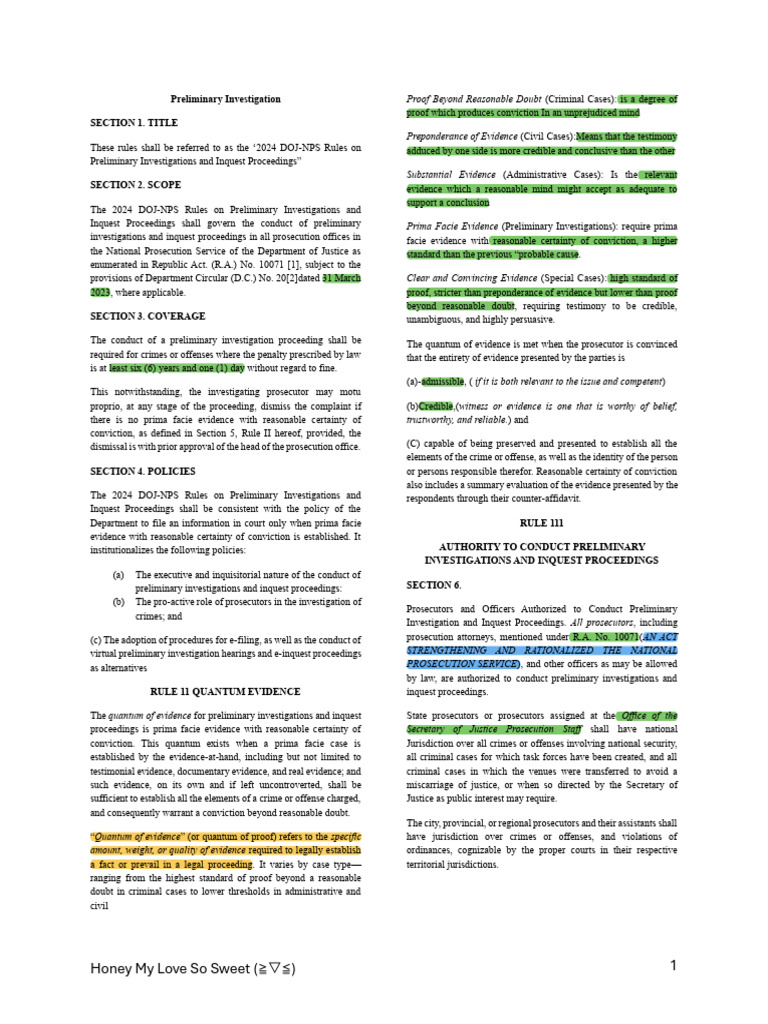 Preliminary Investigations and Inquest Proceedings | PDF