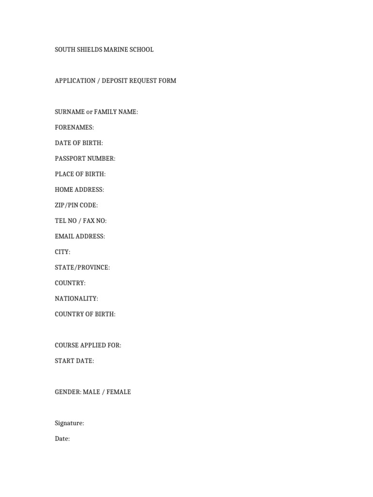 Marine School Form-1 | PDF