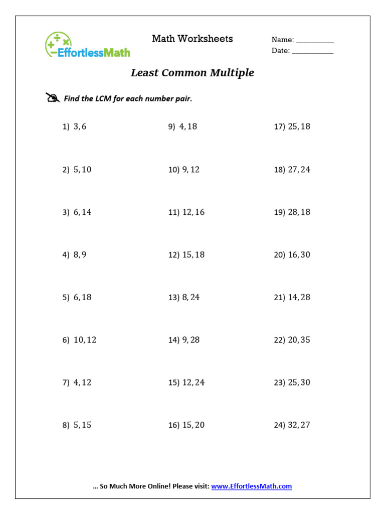 Least Common Multiple | PDF