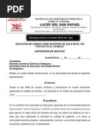 Carta Exposicion De Motivos Banco Del Tesoro - New Sample p