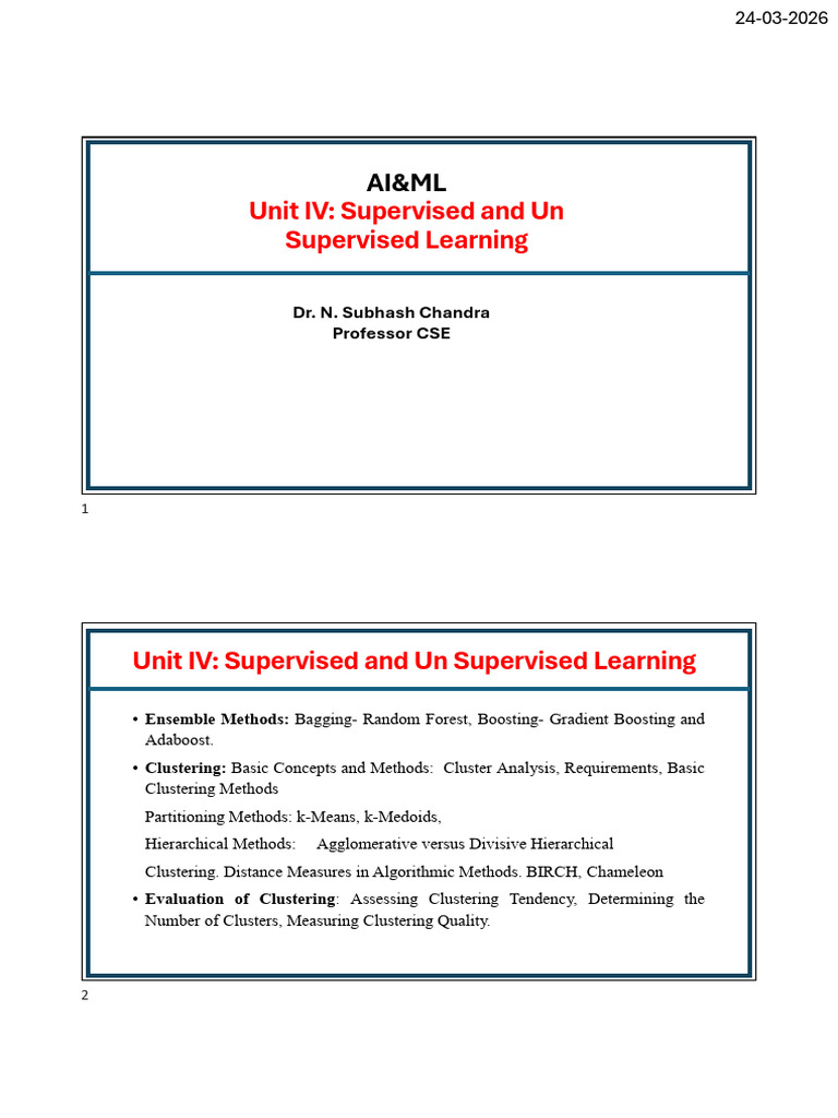 UNIT-IV Ensemble Methods | PDF | Cluster Analysis | Statistical ...