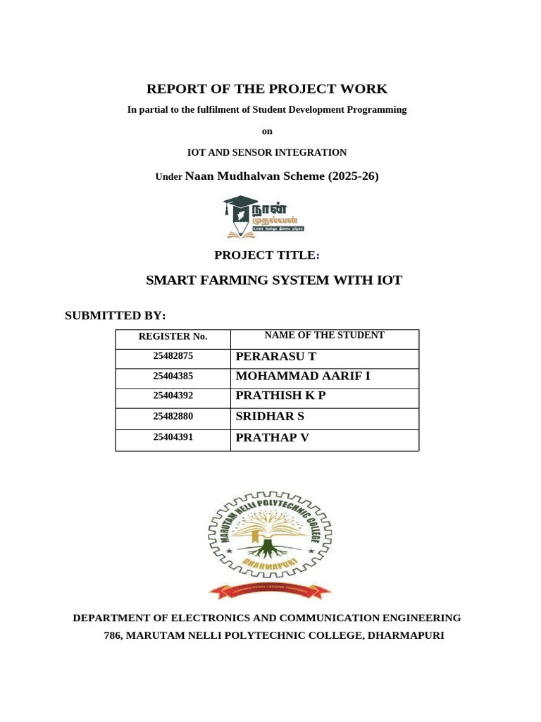 Smart Farming System With Iot | PDF | Internet Of Things | Agriculture