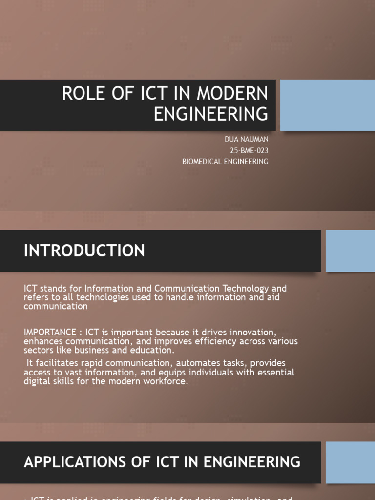 Role of Ict in Modern Engineering | PDF | Information And ...