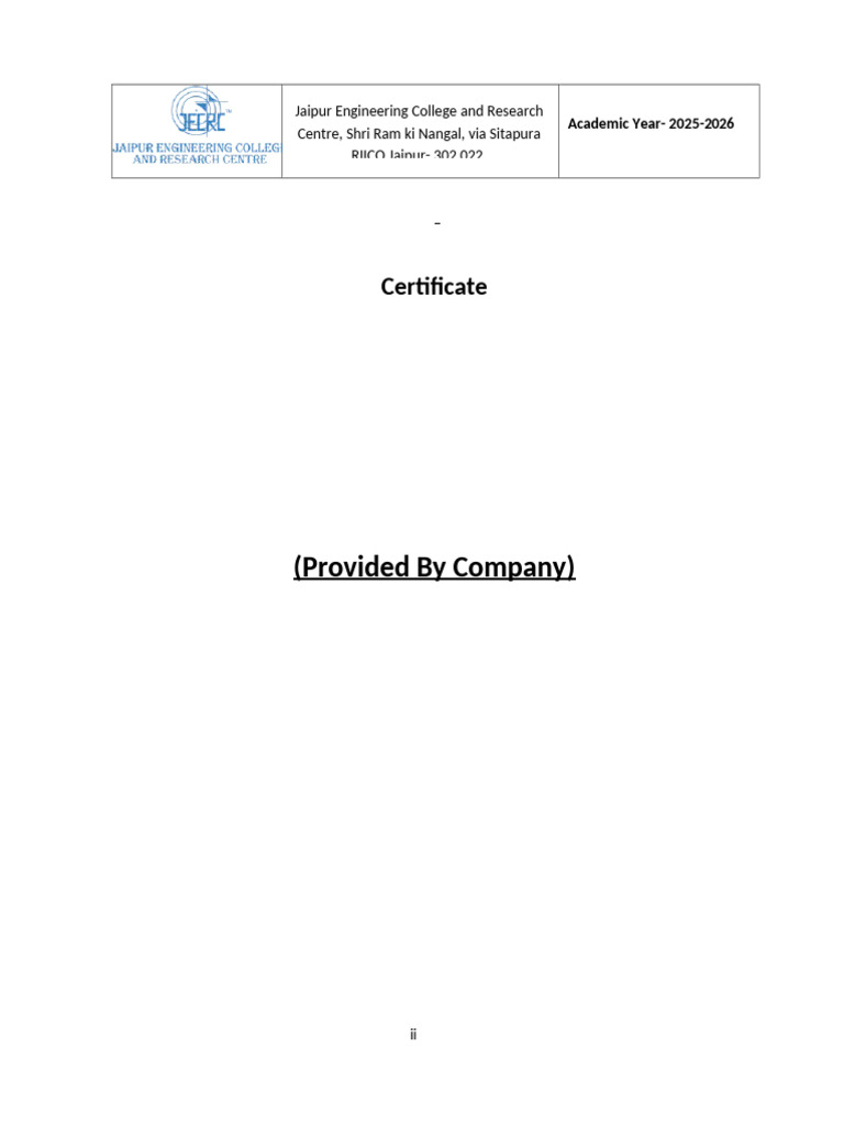 Foundation Course Report Format 2nd Year 4th Sem | PDF | Engineering ...