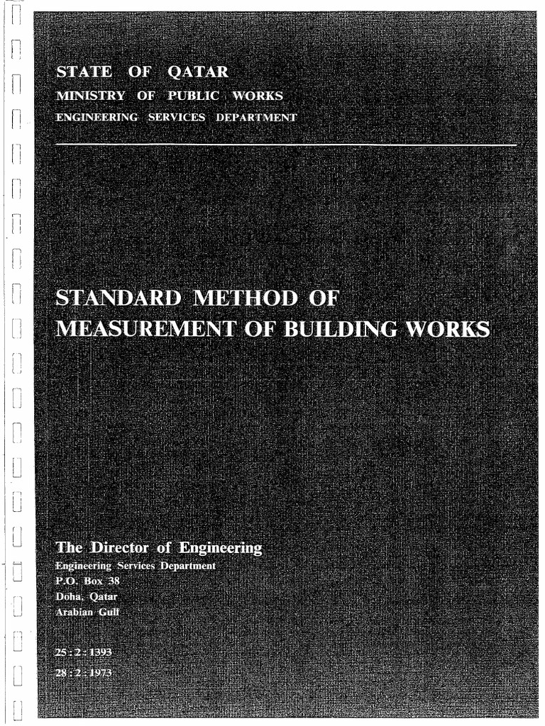 Standard Method of Measurement of Building Works | PDF