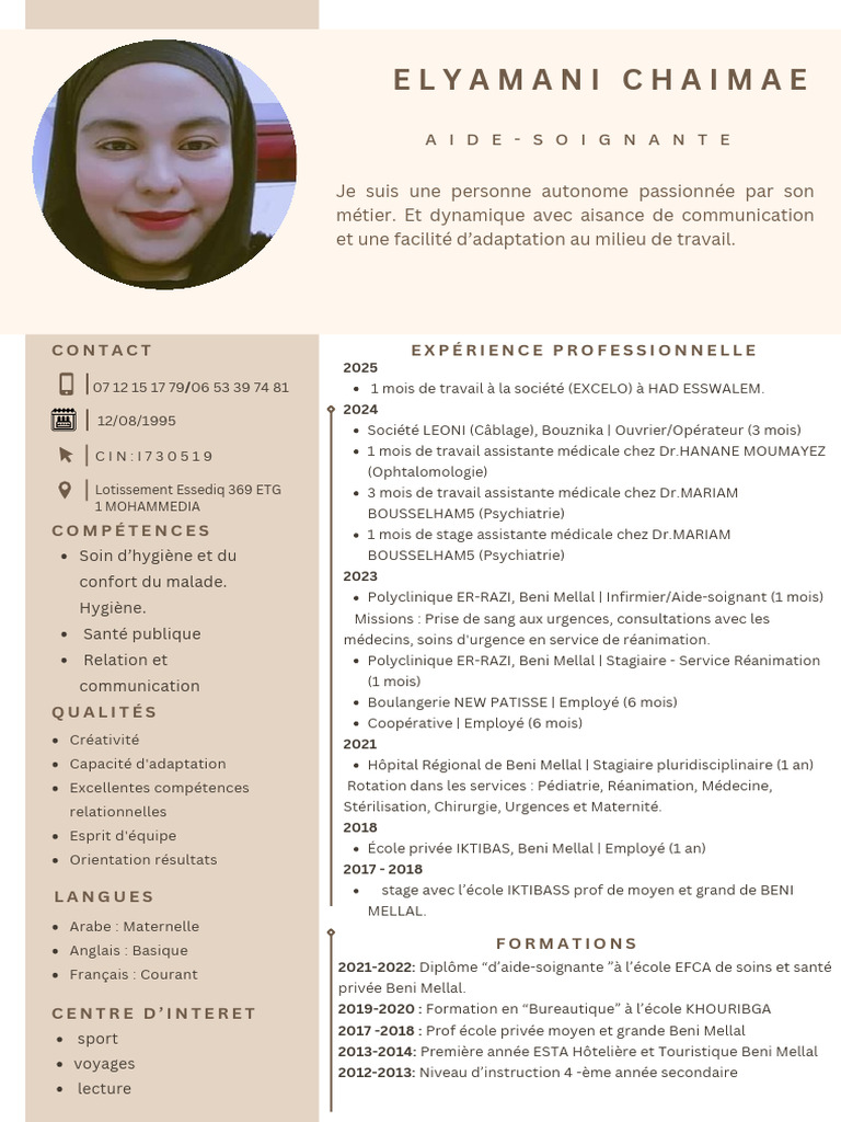 CV Français Professionnel Marron Simple (7) | PDF