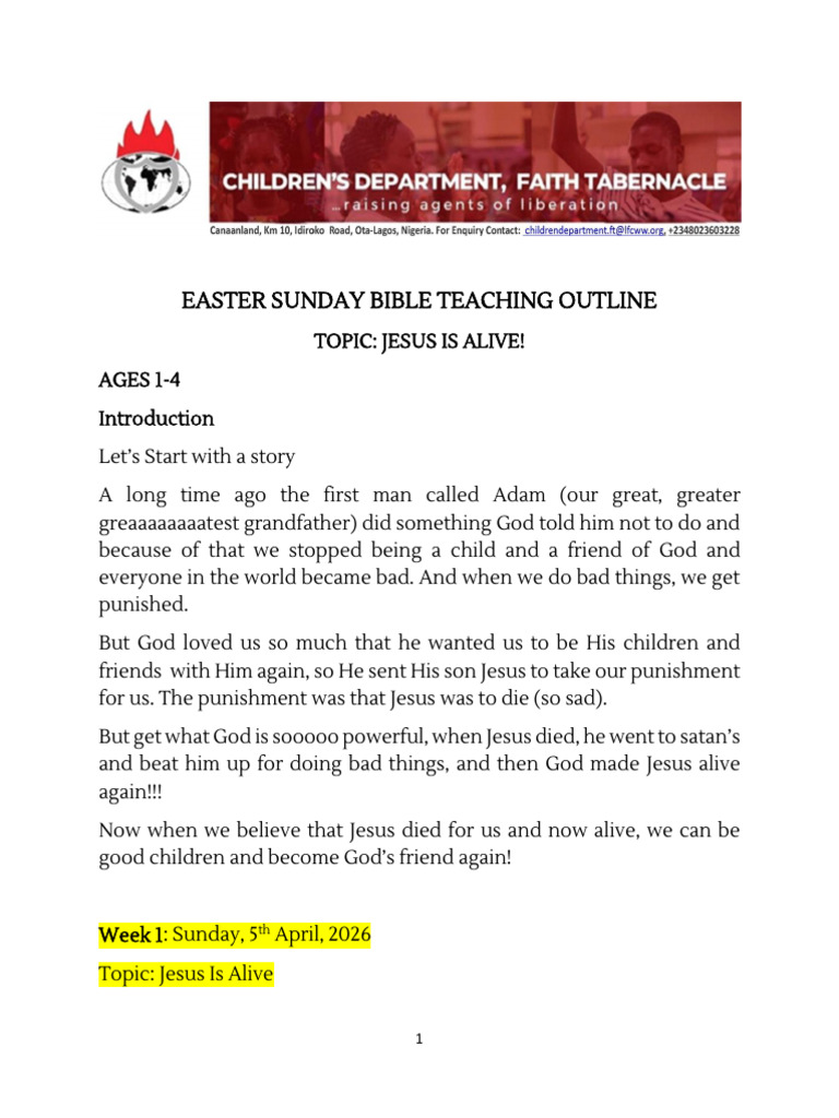 Age 1-4 - Easter Sunday | PDF