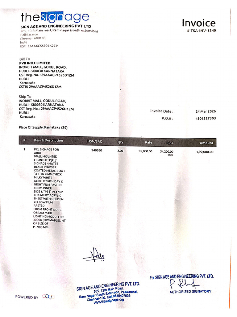 Signage Invoice | PDF