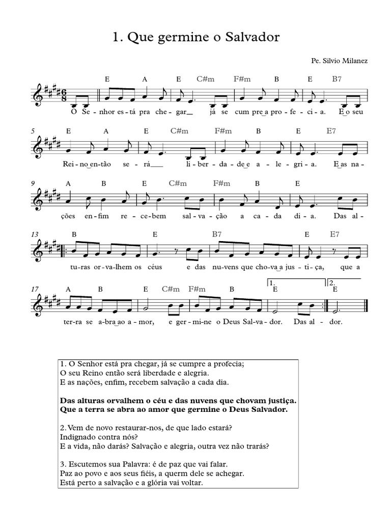 1. Que Germine o Salvador_Mi M - Partitura Completa | PDF