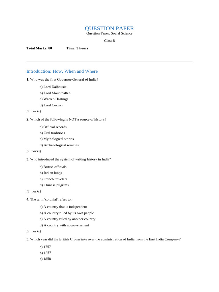 Question Paper 1 | PDF