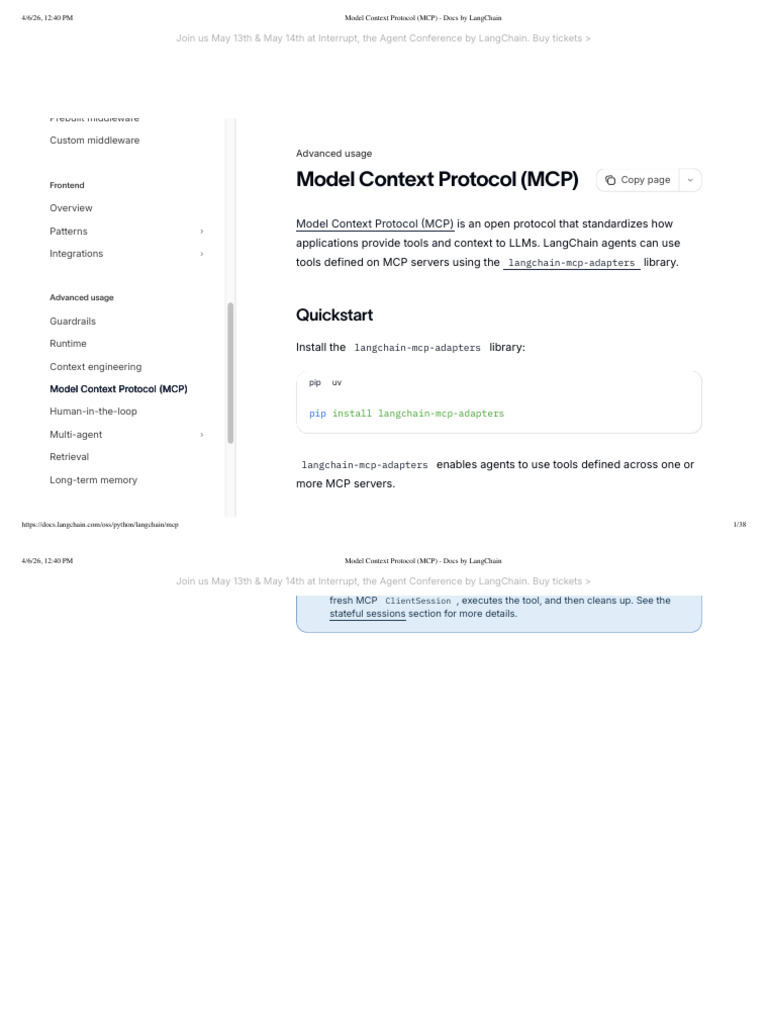 Model Context Protocol (MCP) - Docs by LangChain2 | PDF