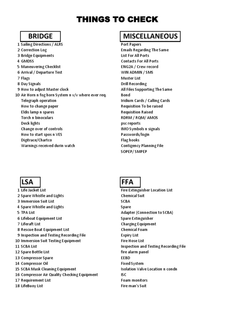 Lifeboat and Rescue Equipment Lists | PDF
