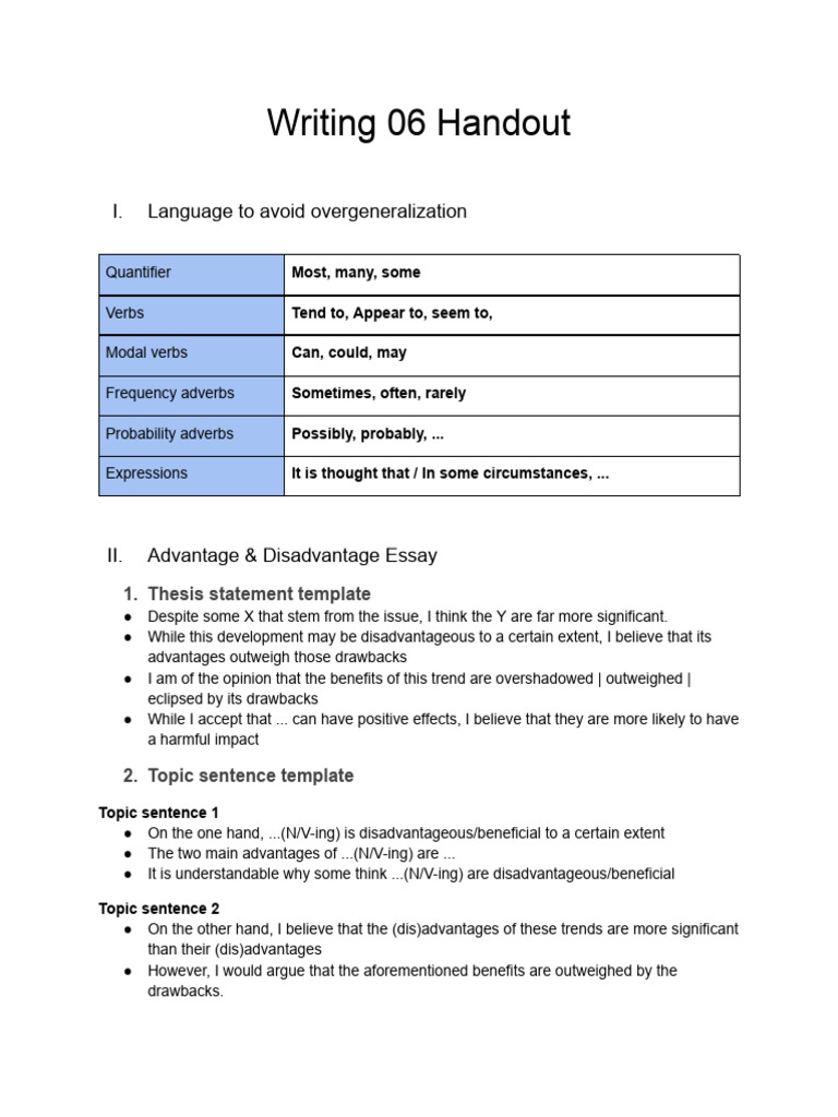 Writing 06 Handout | PDF
