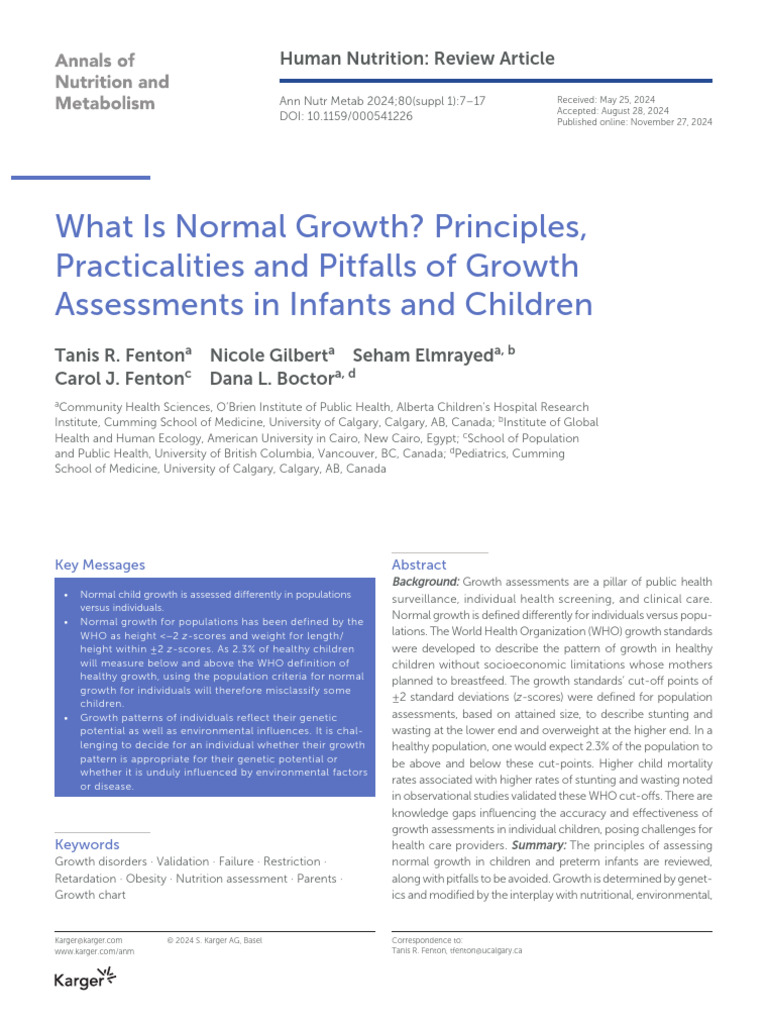 What Is Normal Growth Principles, Practicalities and Pitfalls of Growth ...
