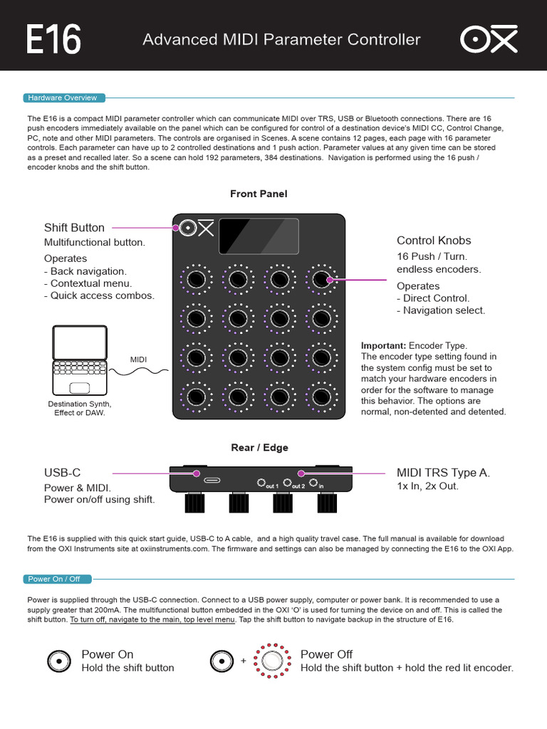 OXI E16 - Quick Start | PDF | Parameter (Computer Programming) | Menu ...
