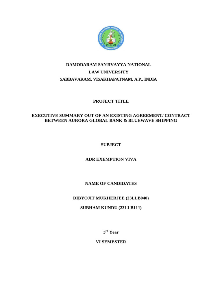 Executive Summary NLUJ | PDF