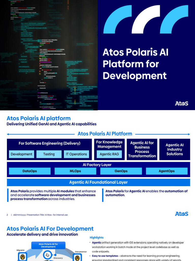 Atos Polaris AI Platform for Development-Presentation-ForCustomer | PDF