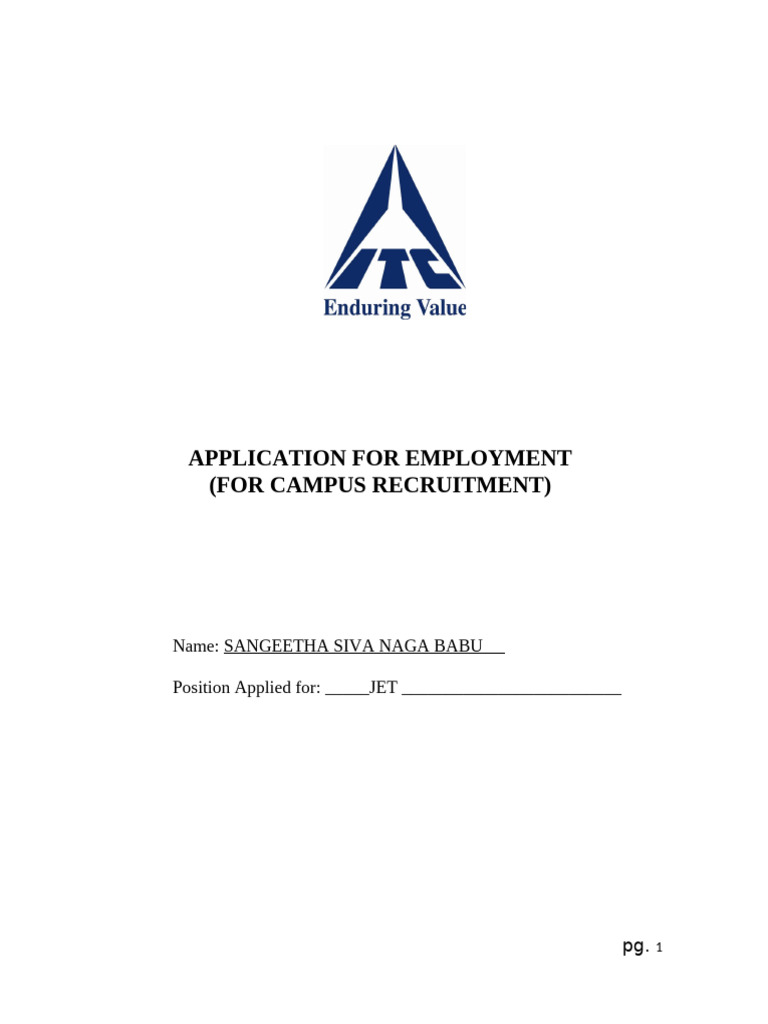 ITC Application Form CAMPUS-4 | PDF